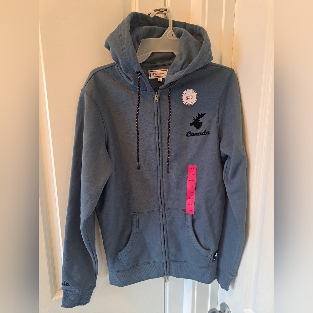 Brand New Canadiana Blue Adult UNISEX Zip-Up Hoodie